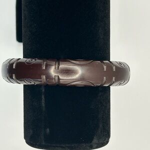 Vintage Carved Bakelite Bangle Bracelet | Art Deco